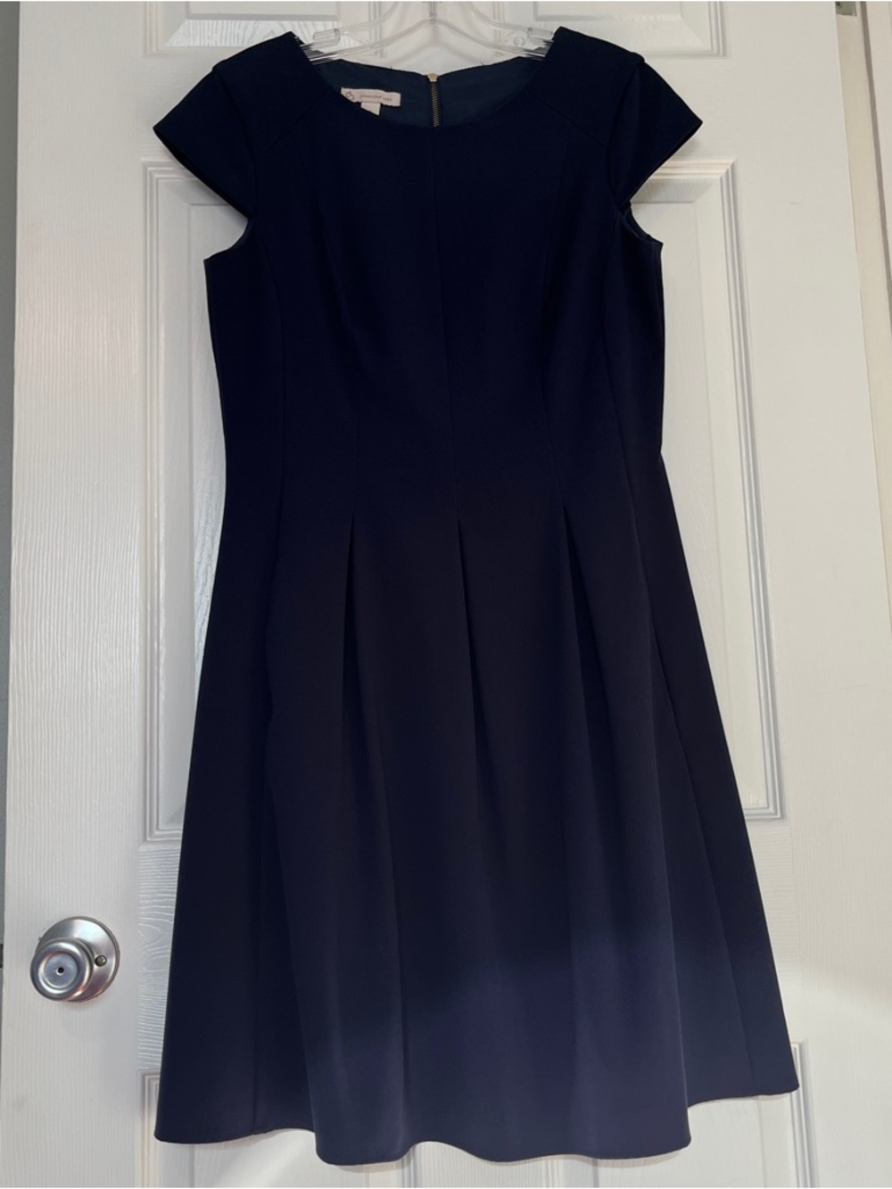 Dress Barn Classic Navy Cap-Sleeve Fit & Flare Dress